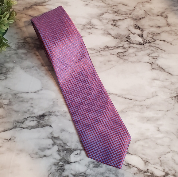 Michael KORS silk pink/blue geometric tie